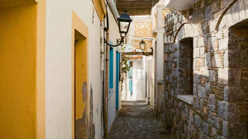Narrow Old Town Pathway