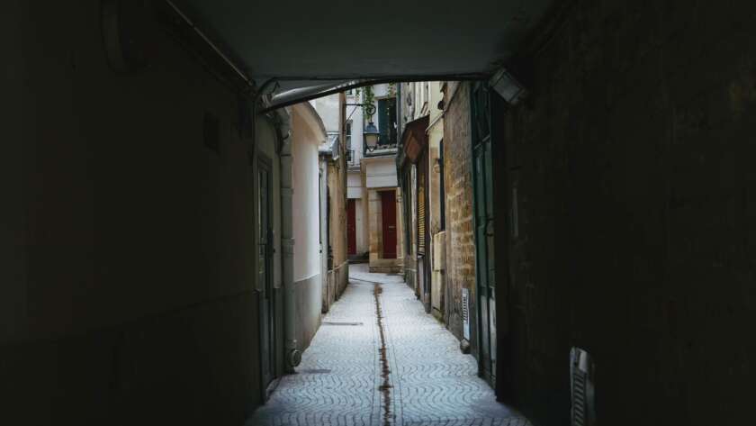 Pathway Through Tunnel in Old Town