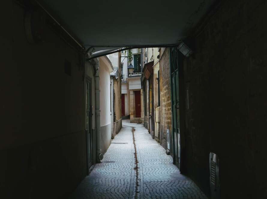 Pathway Through Tunnel in Old Town