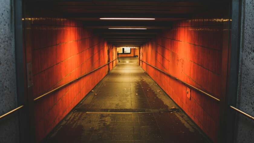Orange Metro Pathway Tunnel