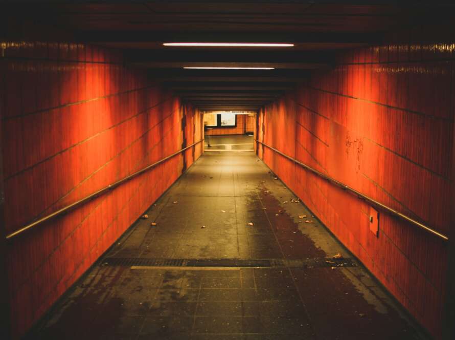 Orange Metro Pathway Tunnel